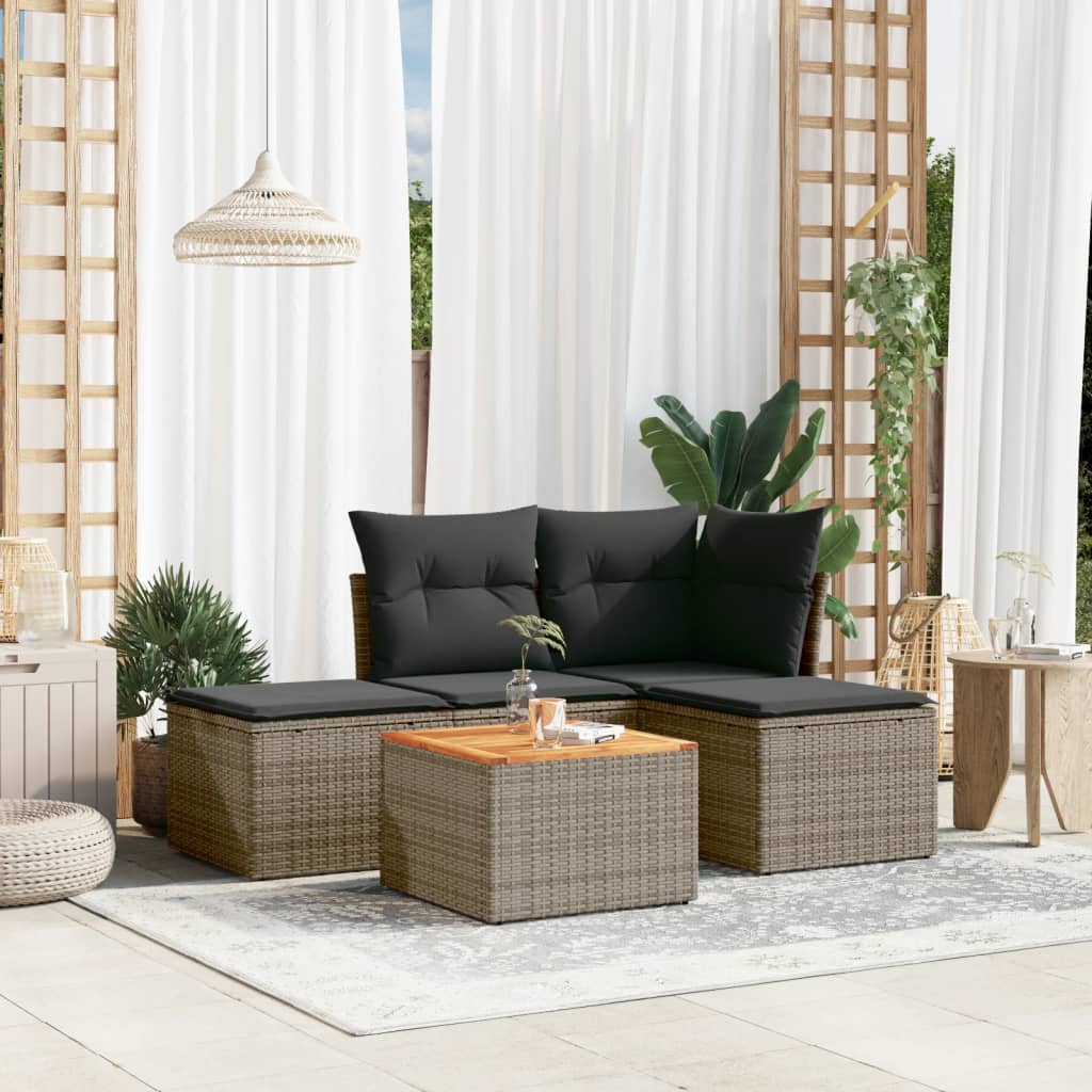 8721012854529_m_en_hd_1 vidaXL 5 Piece Garden Sofa Set with Cushions Grey Poly Rattan - Image 1