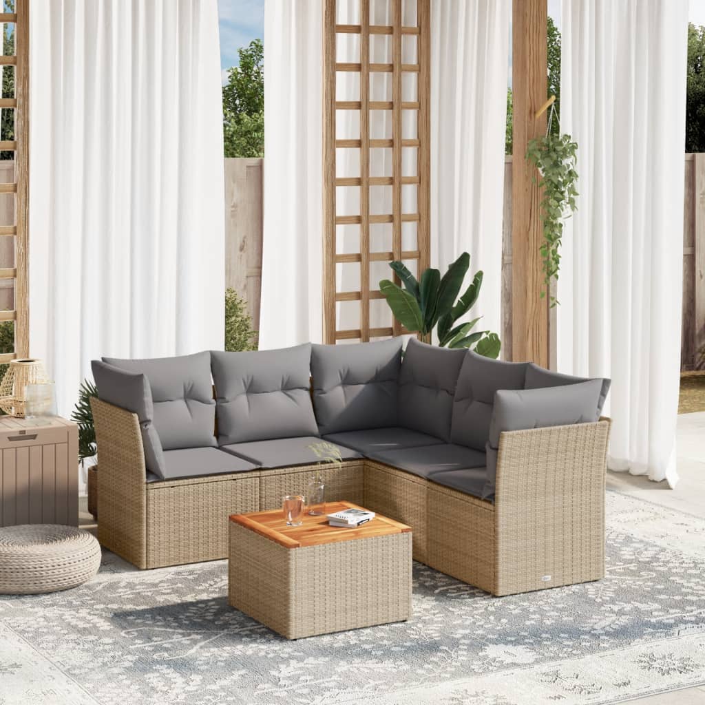 8721012855007_m_en_hd_1 vidaXL 6 Piece Garden Sofa Set with Cushions Beige Poly Rattan - Image 1