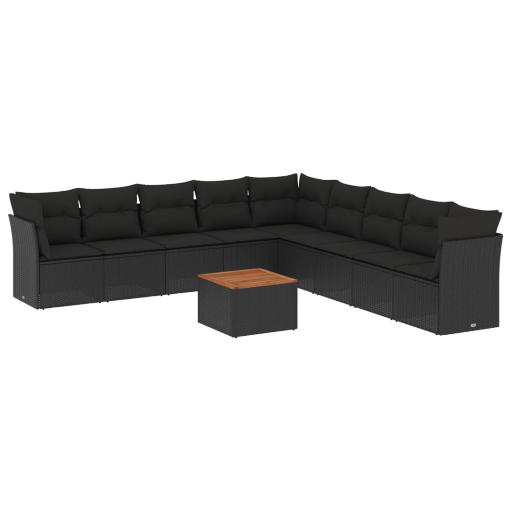 8721012855526_a_en_hd_1 vidaXL 10 Piece Garden Sofa Set with Cushions Black Poly Rattan - Image 2