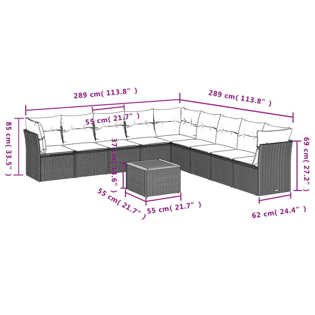8721012855533_g_en_hd_1 vidaXL 10 Piece Garden Sofa Set with Cushions Black Poly Rattan - Image 3