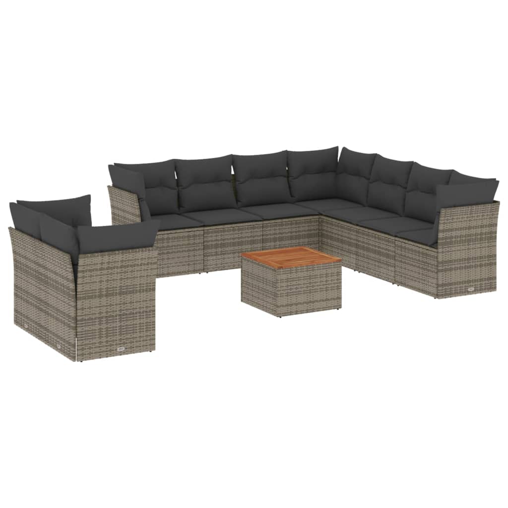 8721012855786_a_en_hd_1 vidaXL 10 Piece Garden Sofa Set with Cushions Grey Poly Rattan - Image 2