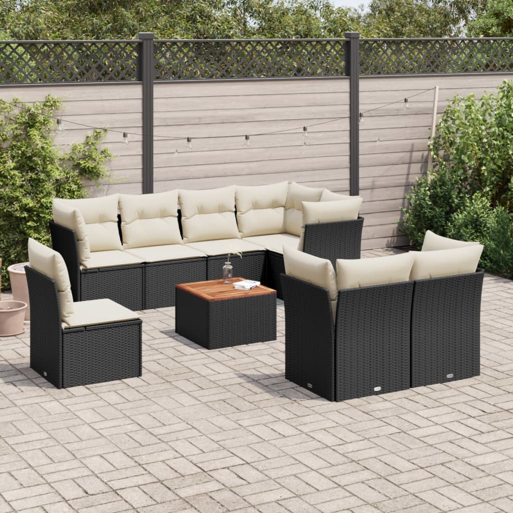 8721012856028_m_en_hd_1 vidaXL 9 Piece Garden Sofa Set with Cushions Black Poly Rattan - Image 1