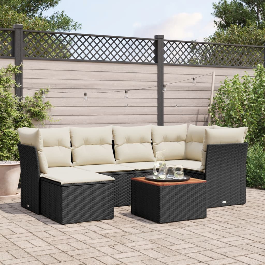 8721012856097_m_en_hd_1 vidaXL 7 Piece Garden Sofa Set with Cushions Black Poly Rattan - Image 1