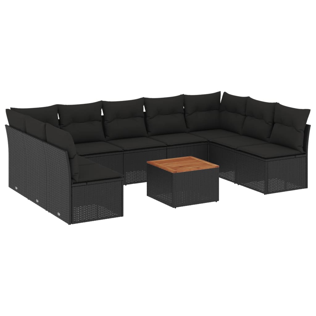 8721012856509_a_en_hd_1 vidaXL 10 Piece Garden Sofa Set with Cushions Black Poly Rattan - Image 2