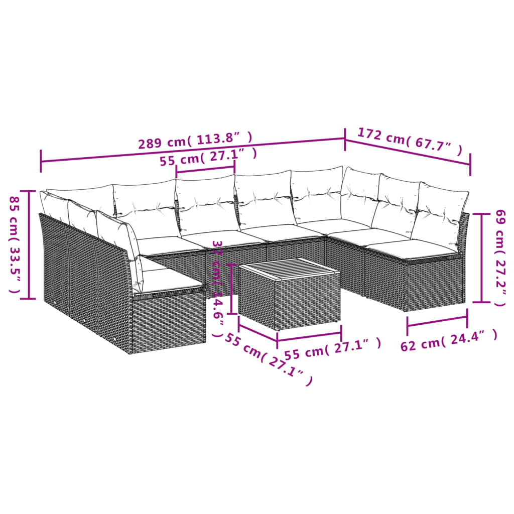 8721012856509_g_en_hd_1 vidaXL 10 Piece Garden Sofa Set with Cushions Black Poly Rattan - Image 3