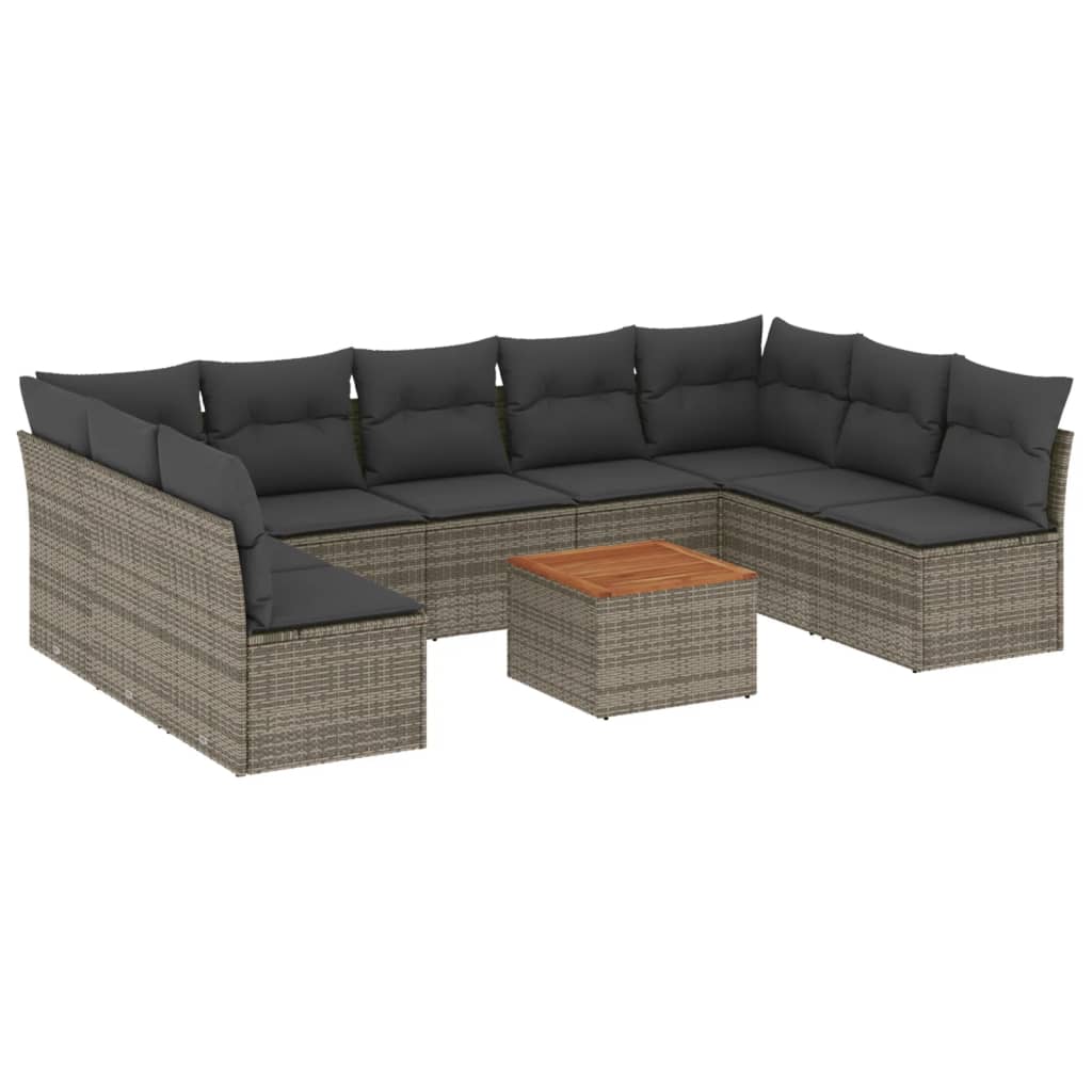 8721012856554_a_en_hd_1 vidaXL 10 Piece Garden Sofa Set with Cushions Grey Poly Rattan - Image 2