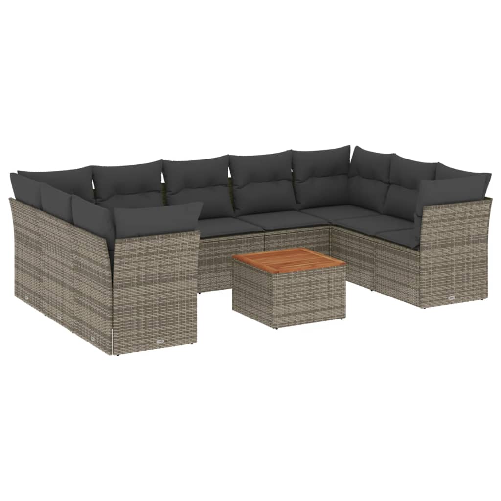 8721012856691_a_en_hd_1 vidaXL 10 Piece Garden Sofa Set with Cushions Grey Poly Rattan - Image 2
