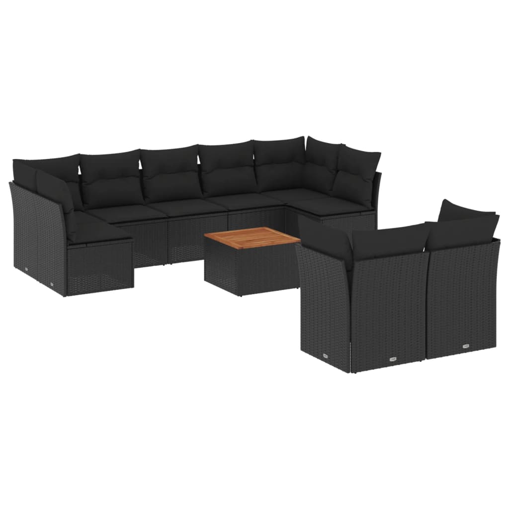8721012856714_a_en_hd_1 vidaXL 10 Piece Garden Sofa Set with Cushions Black Poly Rattan - Image 2