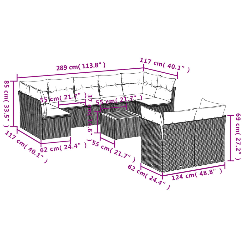8721012856714_g_en_hd_1 vidaXL 10 Piece Garden Sofa Set with Cushions Black Poly Rattan - Image 3