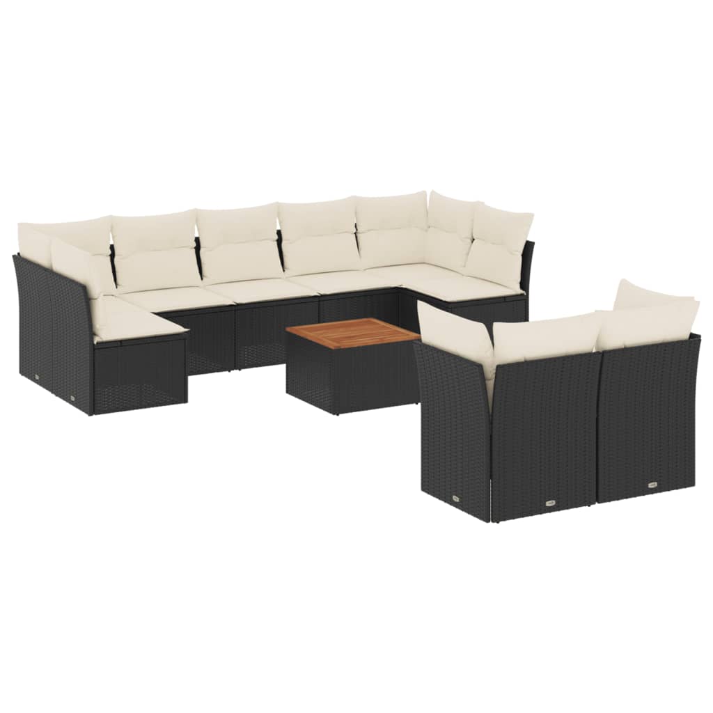 8721012856721_a_en_hd_1 vidaXL 10 Piece Garden Sofa Set with Cushions Black Poly Rattan - Image 2