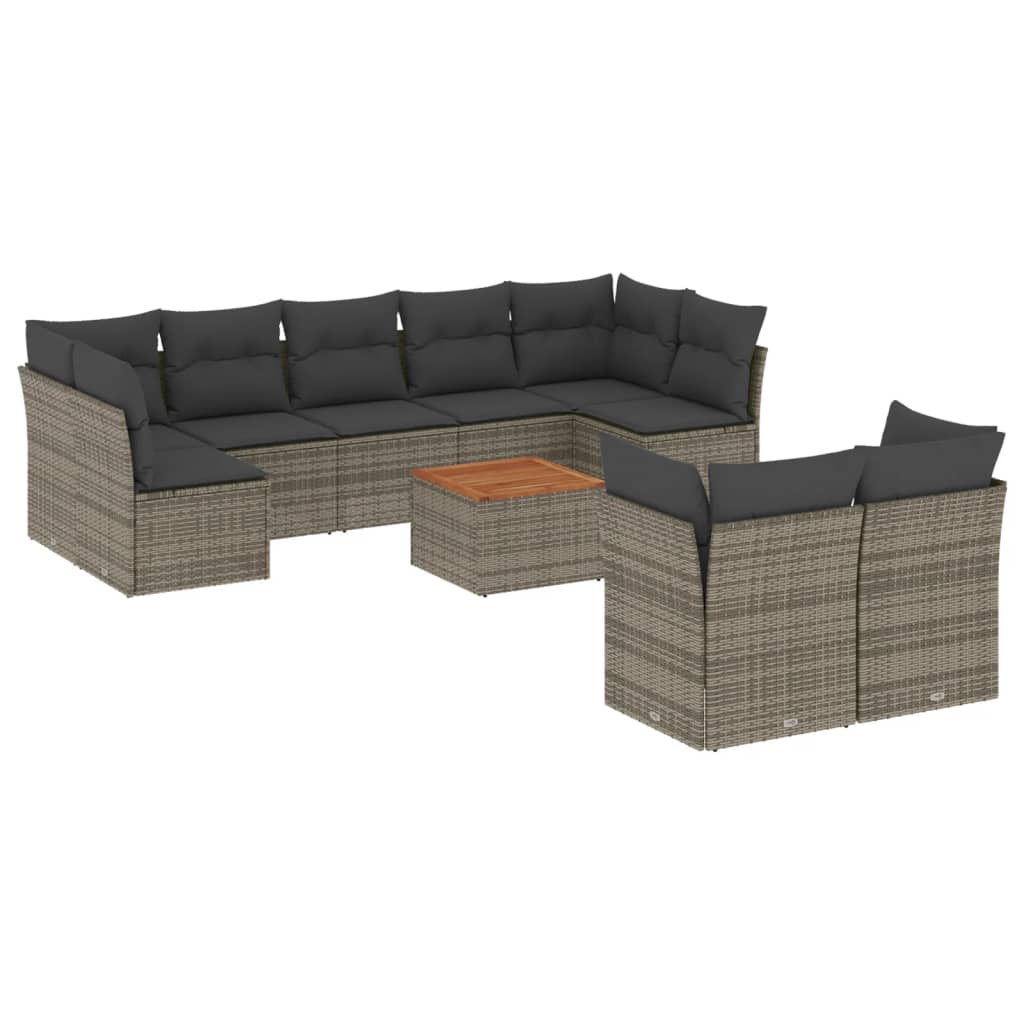 8721012856769_a_en_hd_1 vidaXL 10 Piece Garden Sofa Set with Cushions Grey Poly Rattan - Image 2