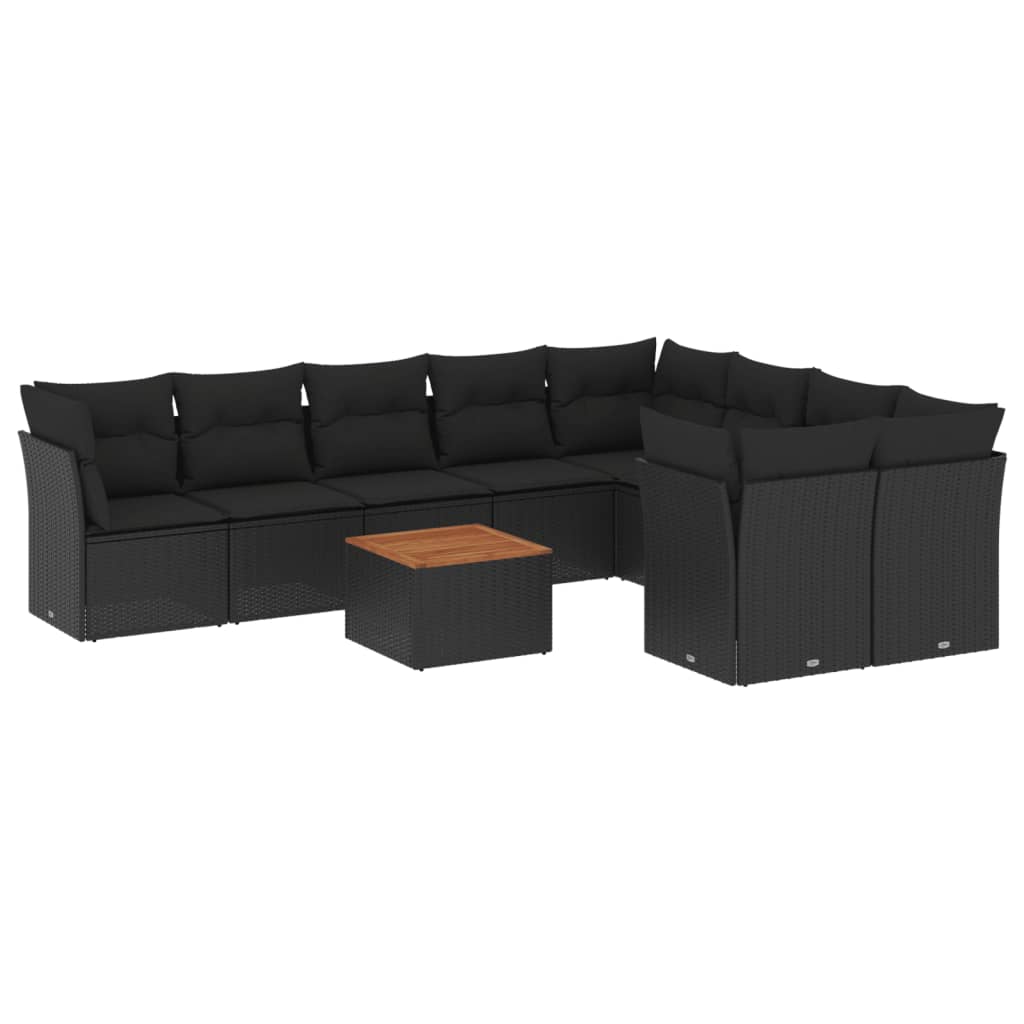 8721012856783_a_en_hd_1 vidaXL 10 Piece Garden Sofa Set with Cushions Black Poly Rattan - Image 2