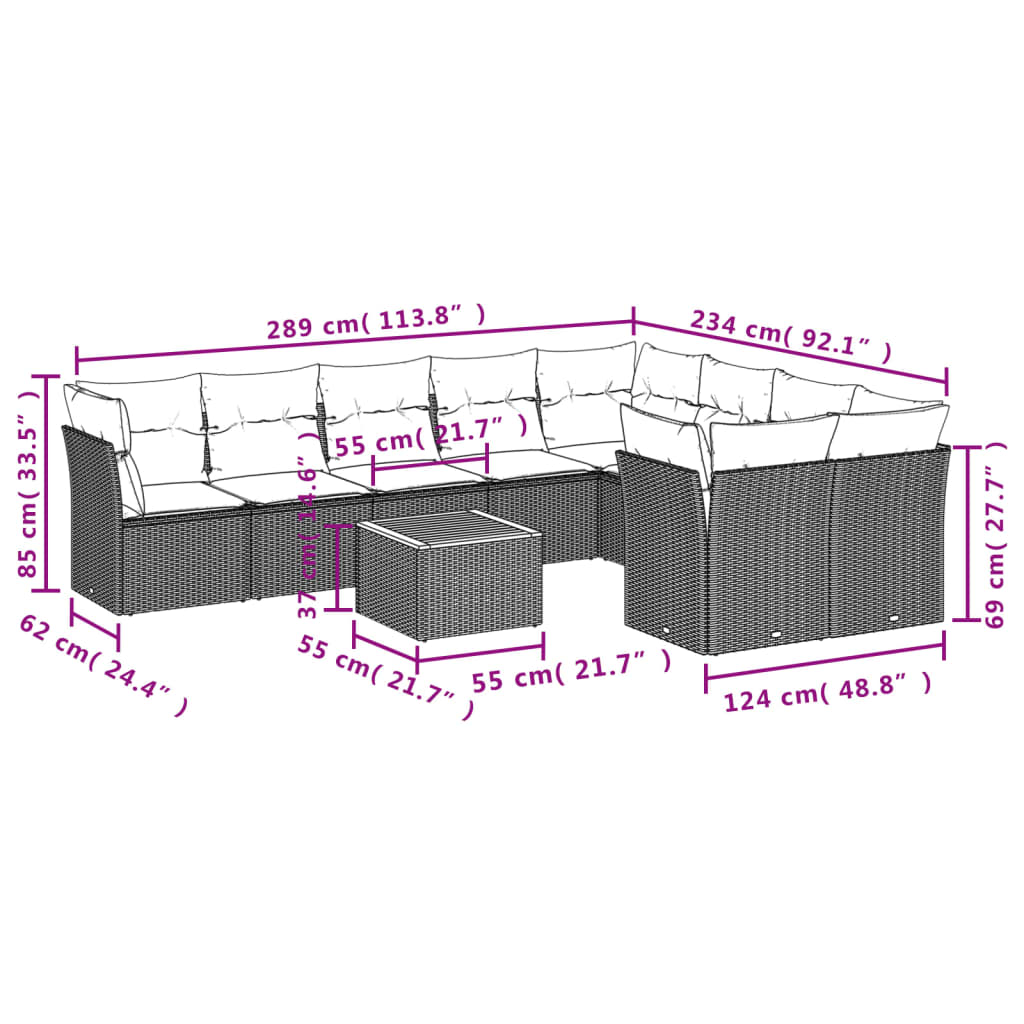 8721012856783_g_en_hd_1 vidaXL 10 Piece Garden Sofa Set with Cushions Black Poly Rattan - Image 3