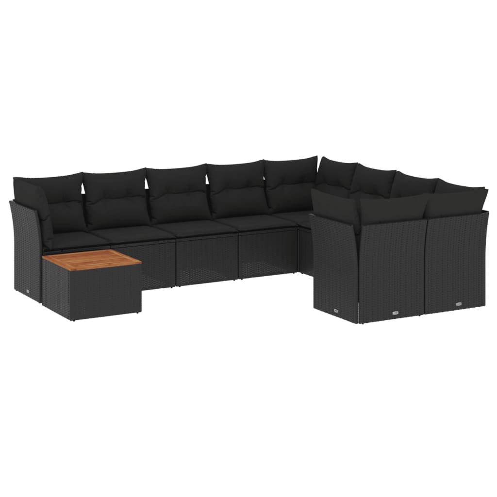8721012856851_a_en_hd_1 vidaXL 10 Piece Garden Sofa Set with Cushions Black Poly Rattan - Image 2