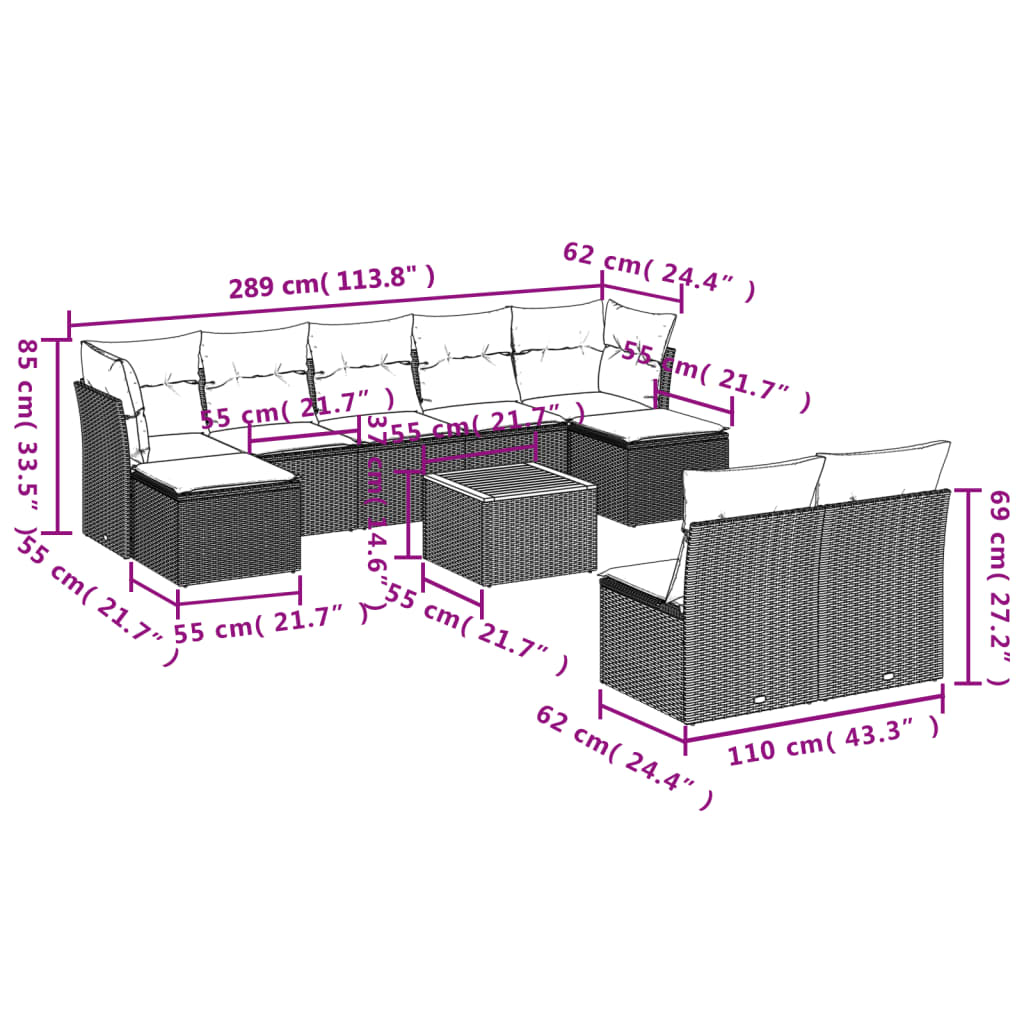 8721012857209_g_en_hd_1 vidaXL 10 Piece Garden Sofa Set with Cushions Black Poly Rattan - Image 3