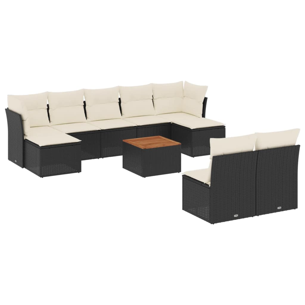 8721012857216_a_en_hd_1 vidaXL 10 Piece Garden Sofa Set with Cushions Black Poly Rattan - Image 2