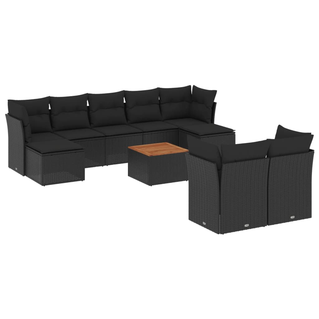 8721012857346_a_en_hd_1 vidaXL 10 Piece Garden Sofa Set with Cushions Black Poly Rattan - Image 2