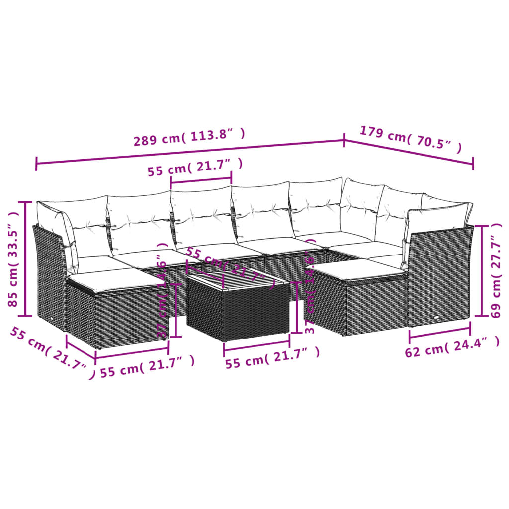 8721012858251_g_en_hd_1 vidaXL 10 Piece Garden Sofa Set with Cushions Black Poly Rattan - Image 3