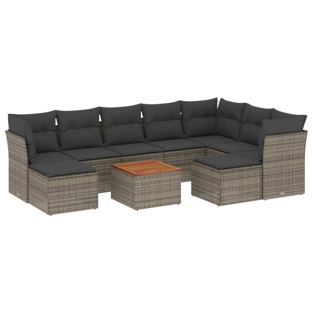 8721012858305_a_en_hd_1 vidaXL 10 Piece Garden Sofa Set with Cushions Grey Poly Rattan - Image 2