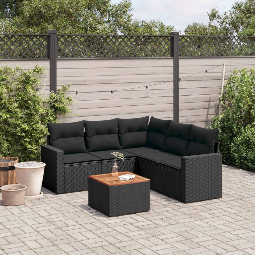 8721012859791_m_en_hd_1 vidaXL 6 Piece Garden Sofa Set with Cushions Black Poly Rattan - Image 1