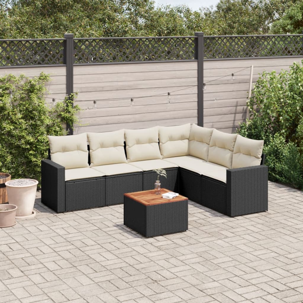 8721012860018_m_en_hd_1 vidaXL 7 Piece Garden Sofa Set with Cushions Black Poly Rattan - Image 1
