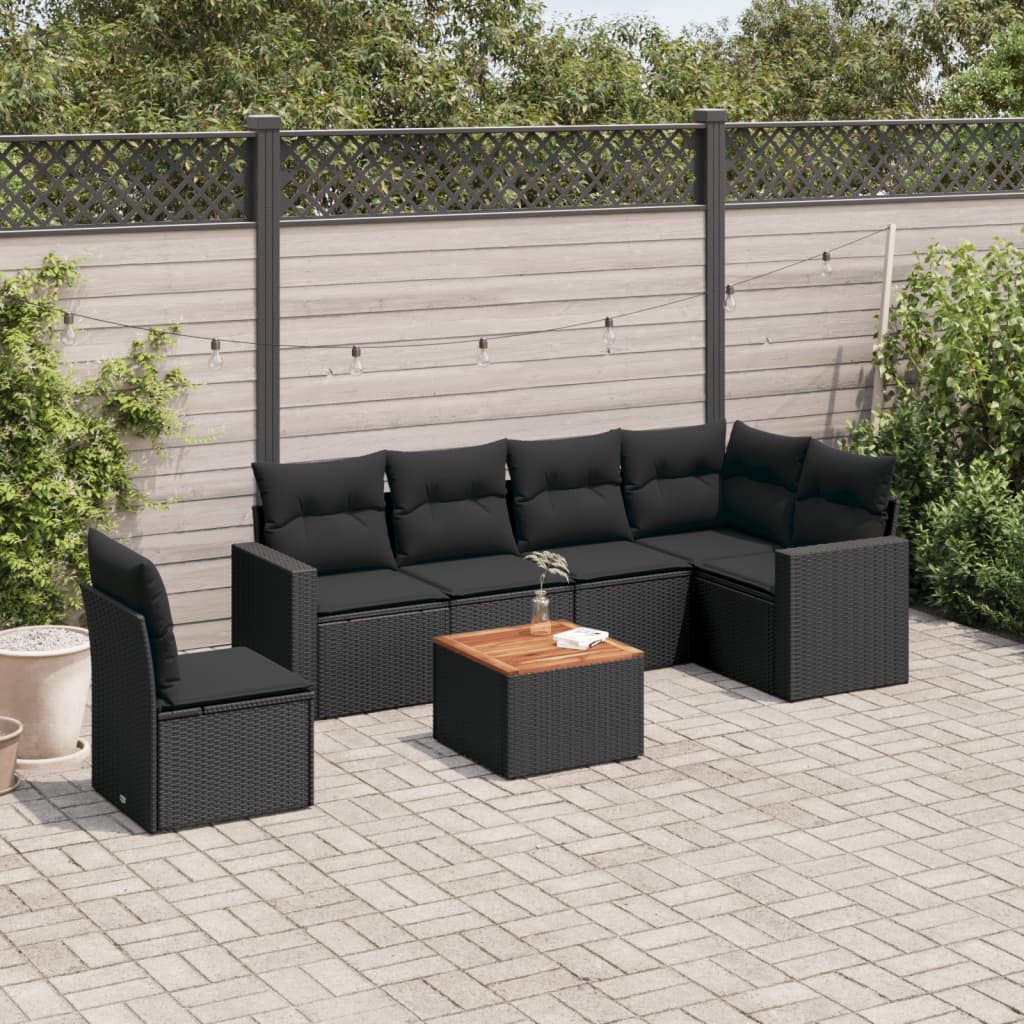 8721012860070_m_en_hd_1 vidaXL 7 Piece Garden Sofa Set with Cushions Black Poly Rattan - Image 1