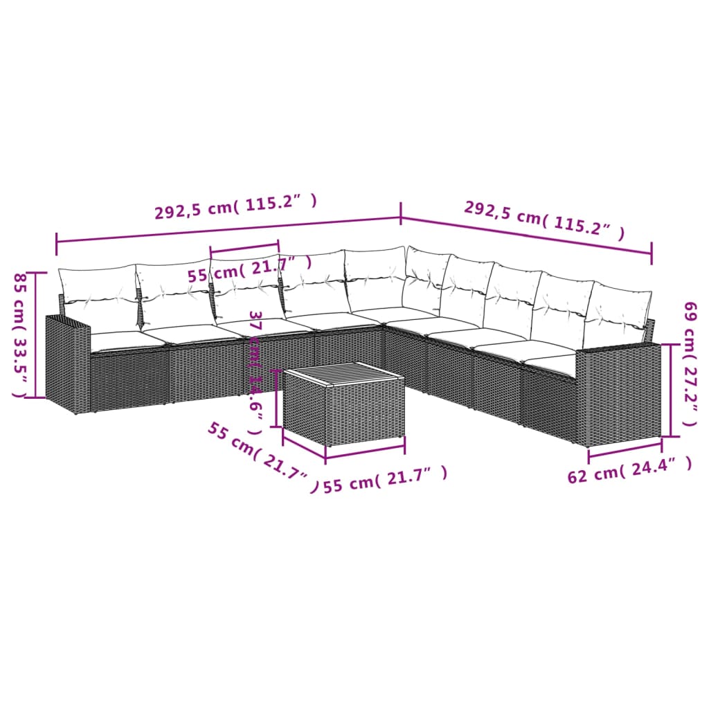 8721012860285_g_en_hd_1 vidaXL 10 Piece Garden Sofa Set with Cushions Black Poly Rattan - Image 3