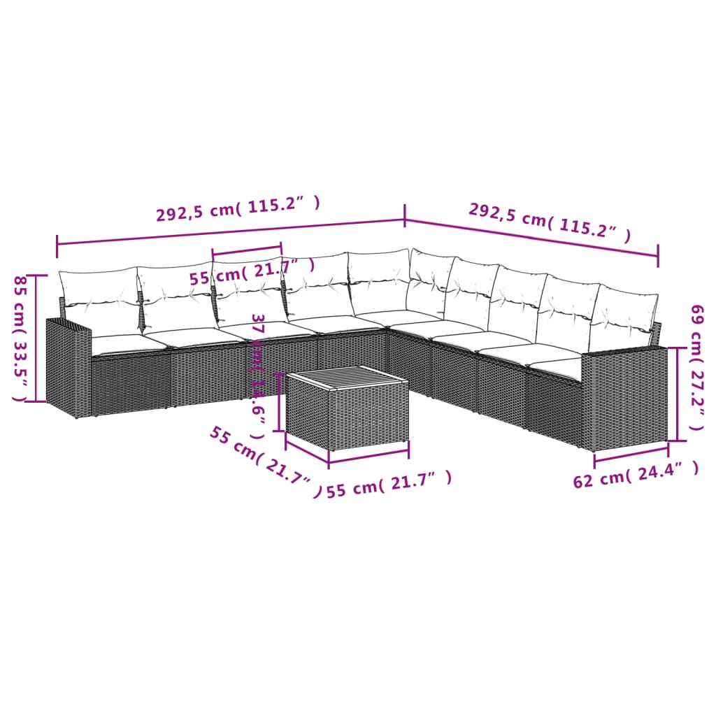 8721012860292_g_en_hd_1 vidaXL 10 Piece Garden Sofa Set with Cushions Black Poly Rattan - Image 3