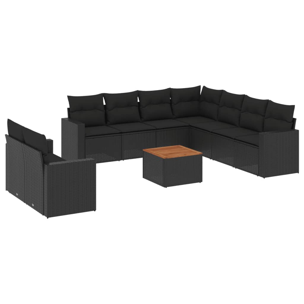 8721012860490_a_en_hd_1 vidaXL 10 Piece Garden Sofa Set with Cushions Black Poly Rattan - Image 2