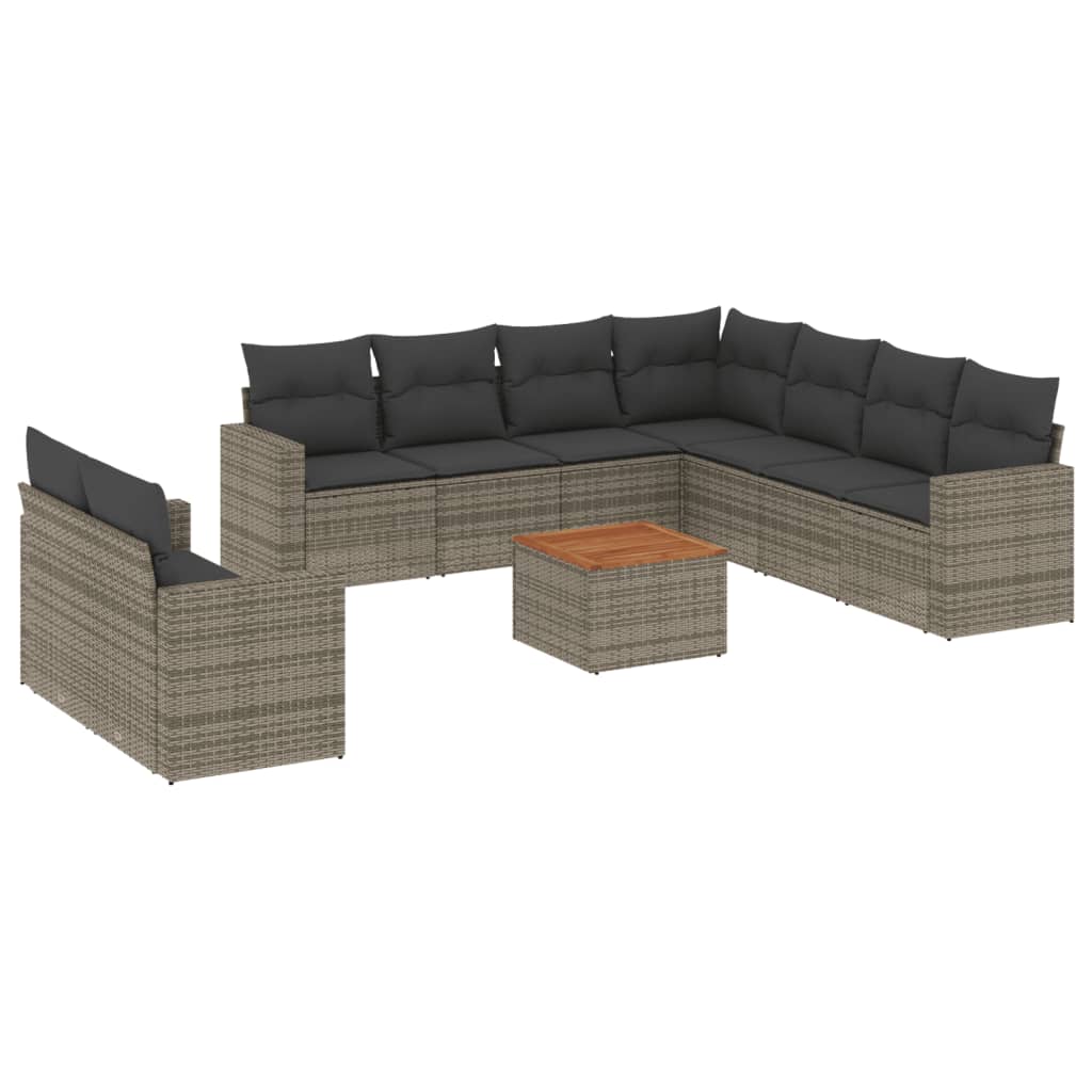 8721012860544_a_en_hd_1 vidaXL 10 Piece Garden Sofa Set with Cushions Grey Poly Rattan - Image 2