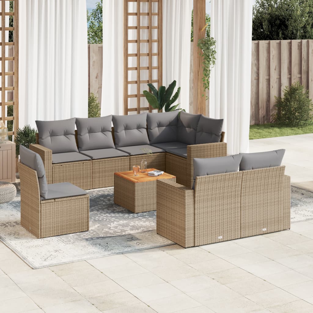 8721012860810_m_en_hd_1 vidaXL 9 Piece Garden Sofa Set with Cushions Beige Poly Rattan - Image 1