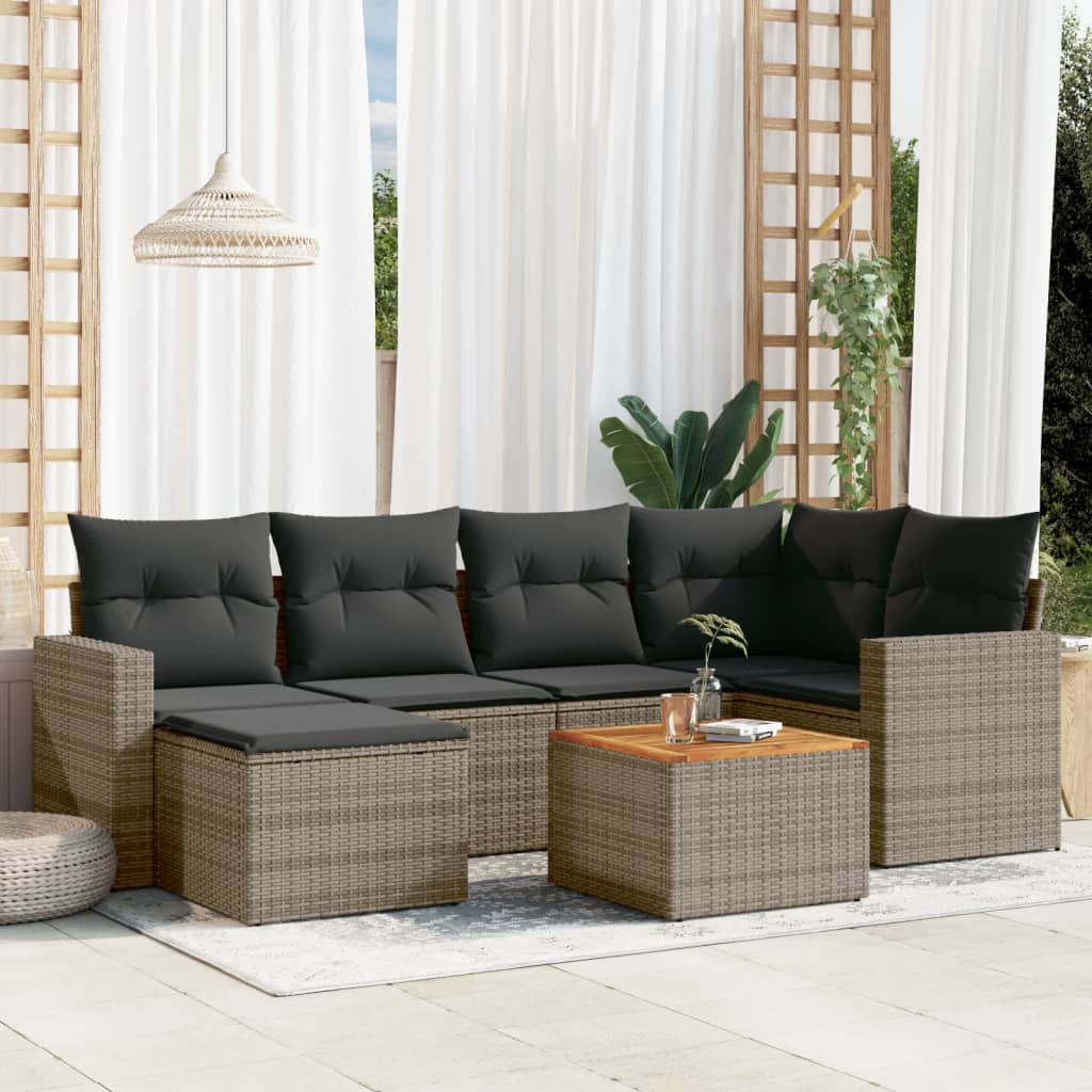 8721012860896_m_en_hd_1 vidaXL 7 Piece Garden Sofa Set with Cushions Grey Poly Rattan - Image 1