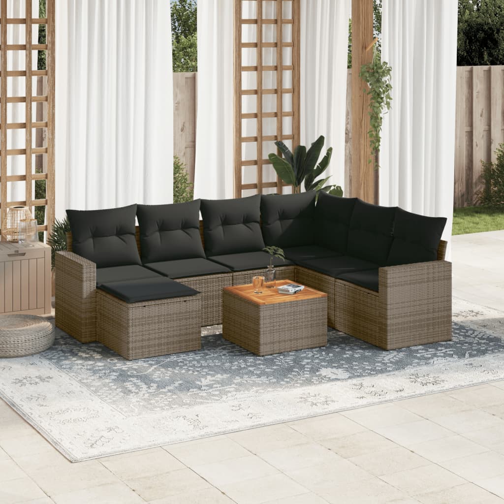 8721012861039_m_en_hd_1 vidaXL 8 Piece Garden Sofa Set with Cushions Grey Poly Rattan - Image 1
