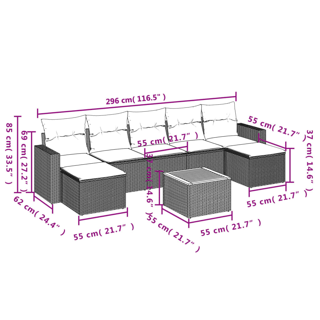 8721012861138_g_en_hd_1 vidaXL 8 Piece Garden Sofa Set with Cushions Black Poly Rattan - Image 3