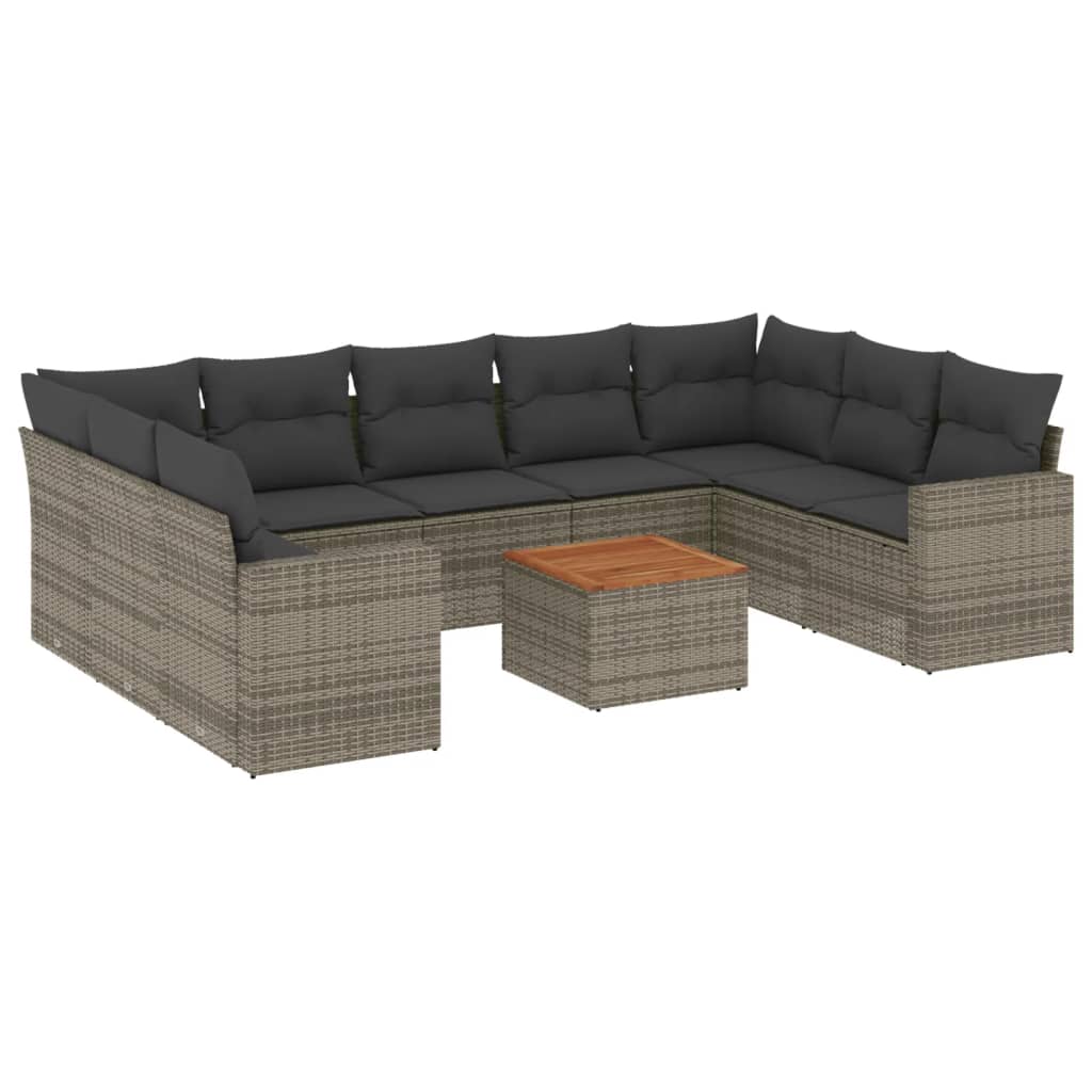8721012861312_a_en_hd_1 vidaXL 10 Piece Garden Sofa Set with Cushions Grey Poly Rattan - Image 2