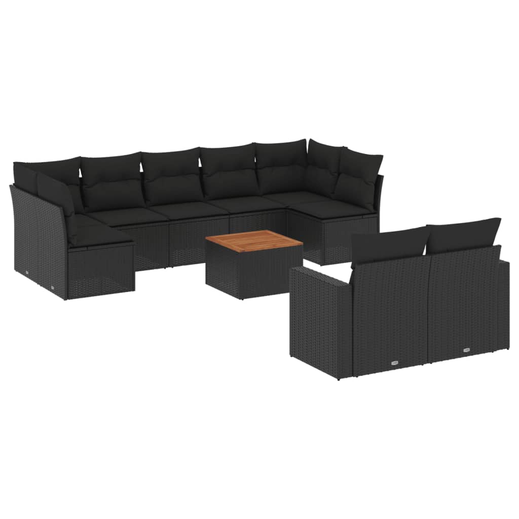 8721012861336_a_en_hd_1 vidaXL 10 Piece Garden Sofa Set with Cushions Black Poly Rattan - Image 2