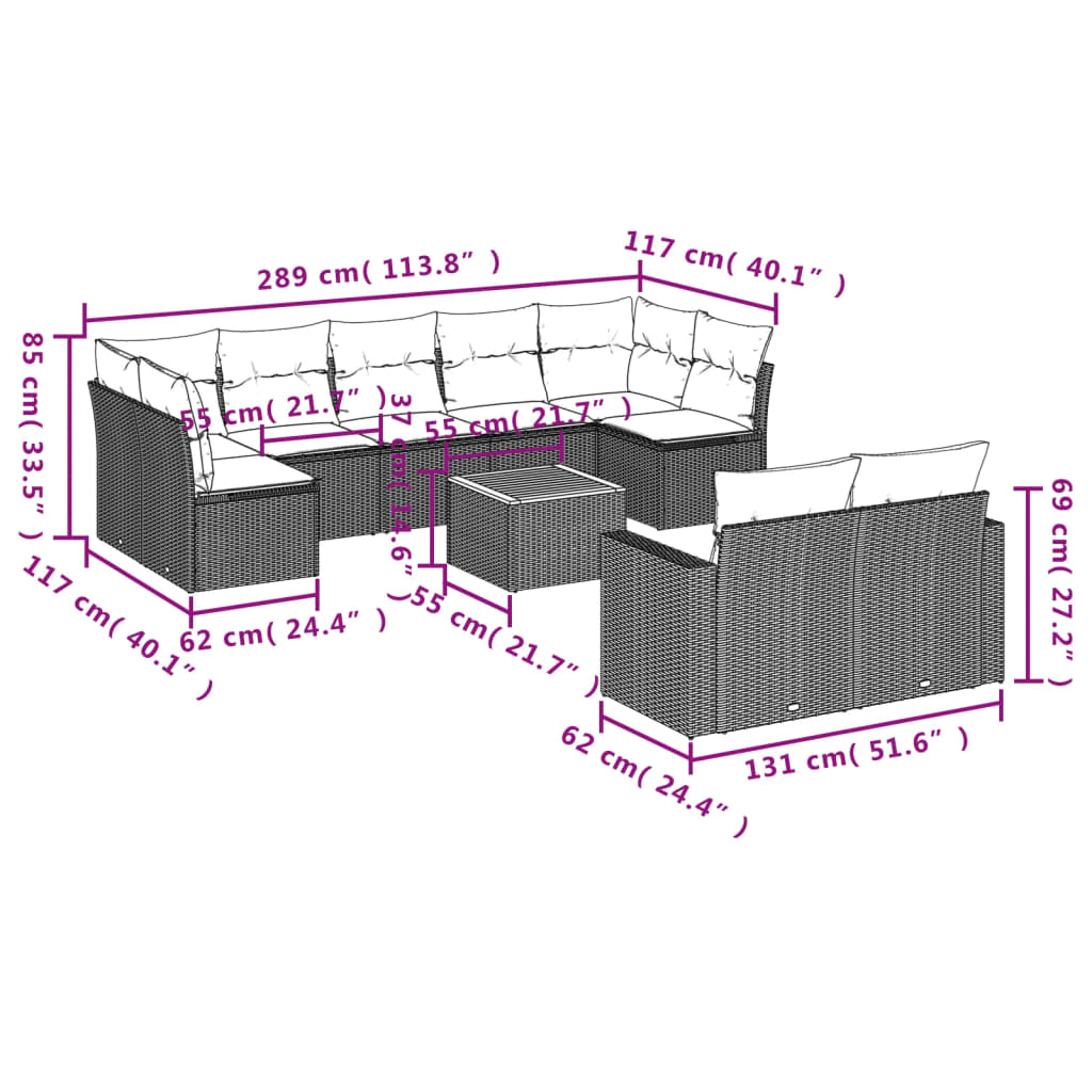 8721012861336_g_en_hd_1 vidaXL 10 Piece Garden Sofa Set with Cushions Black Poly Rattan - Image 3