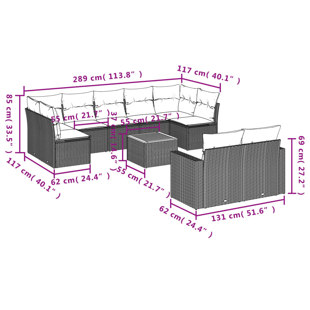 8721012861343_g_en_hd_1 vidaXL 10 Piece Garden Sofa Set with Cushions Black Poly Rattan - Image 3