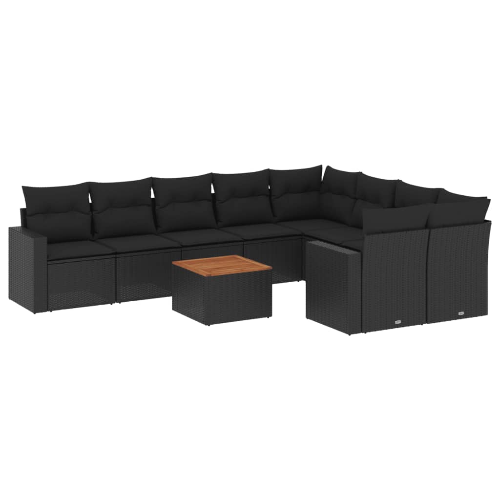 8721012861404_a_en_hd_1 vidaXL 10 Piece Garden Sofa Set with Cushions Black Poly Rattan - Image 2