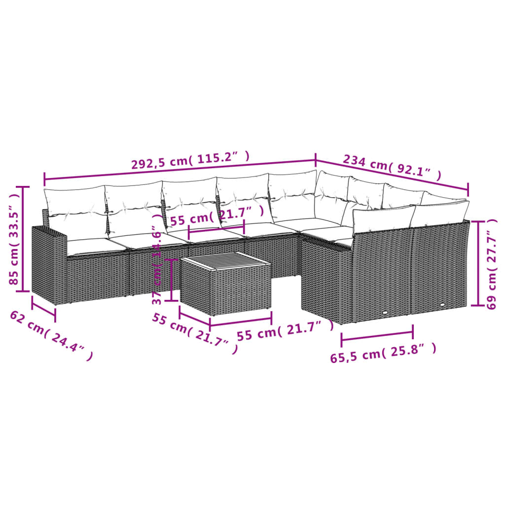 8721012861411_g_en_hd_1 vidaXL 10 Piece Garden Sofa Set with Cushions Black Poly Rattan - Image 3