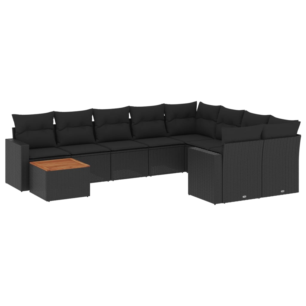 8721012861473_a_en_hd_1 vidaXL 10 Piece Garden Sofa Set with Cushions Black Poly Rattan - Image 2