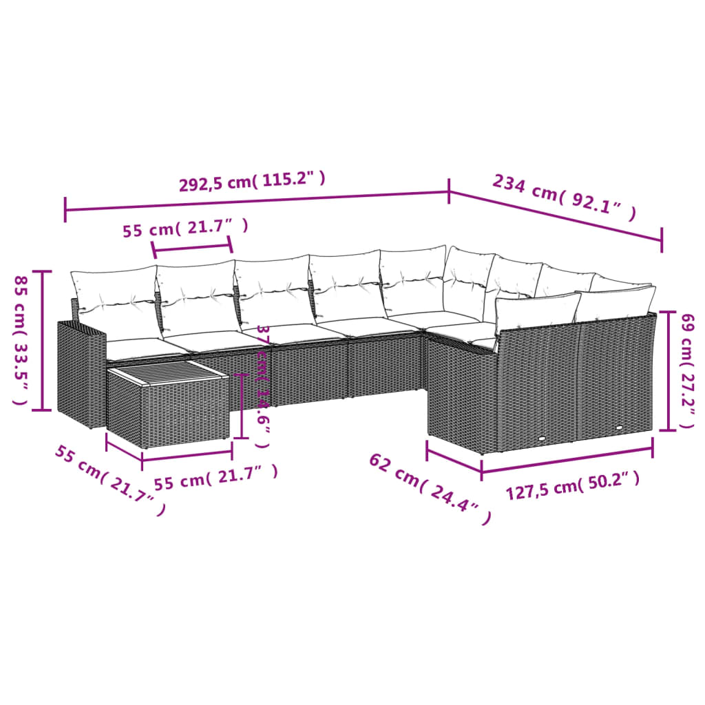8721012861473_g_en_hd_1 vidaXL 10 Piece Garden Sofa Set with Cushions Black Poly Rattan - Image 3