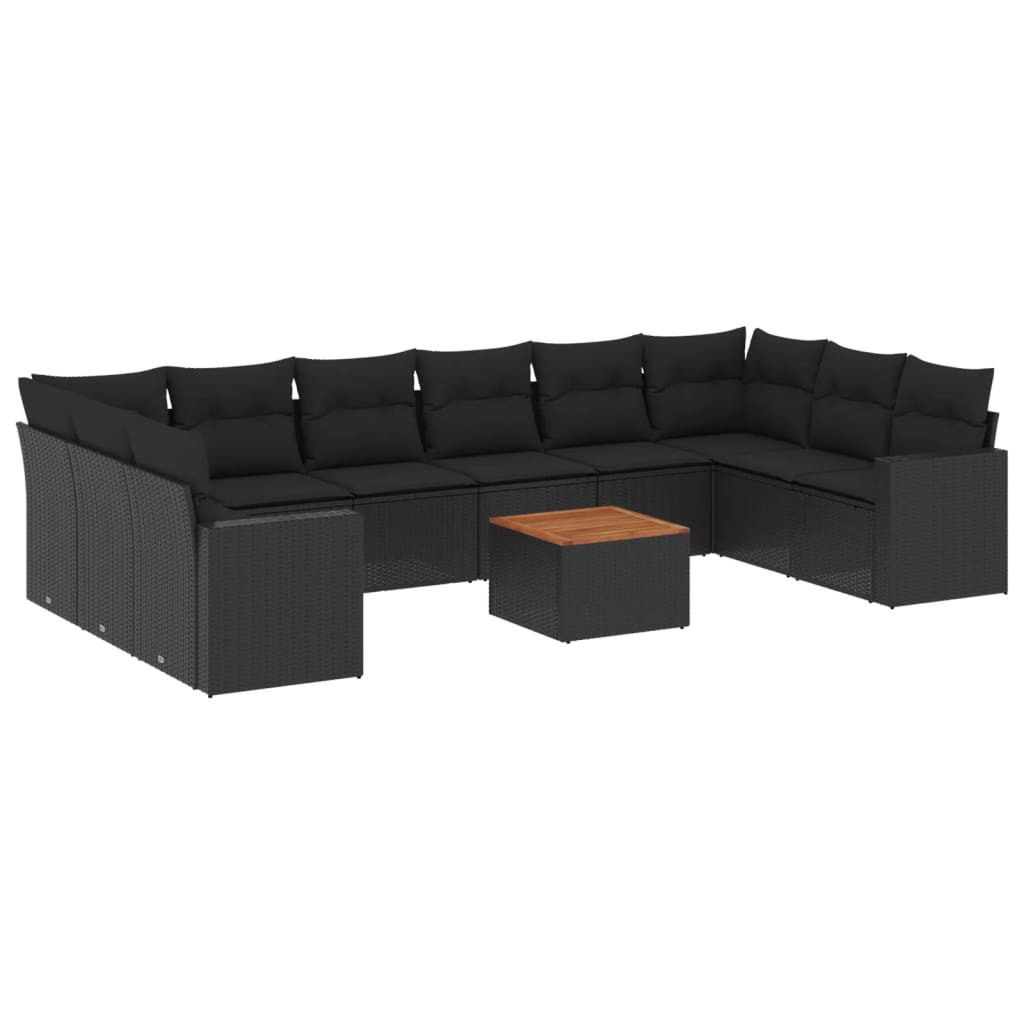 8721012861541_a_en_hd_1 vidaXL 11 Piece Garden Sofa Set with Cushions Black Poly Rattan - Image 2