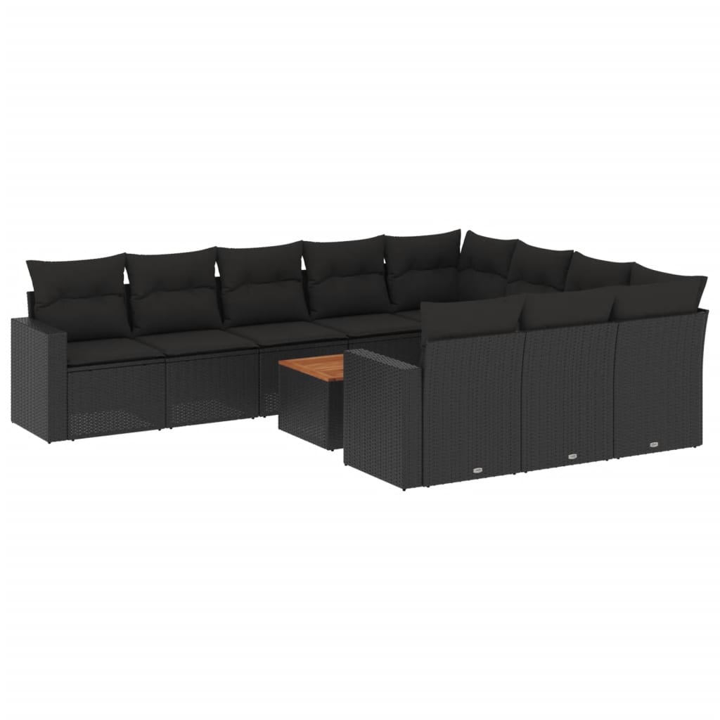 8721012861619_a_en_hd_1 vidaXL 11 Piece Garden Sofa Set with Cushions Black Poly Rattan - Image 2
