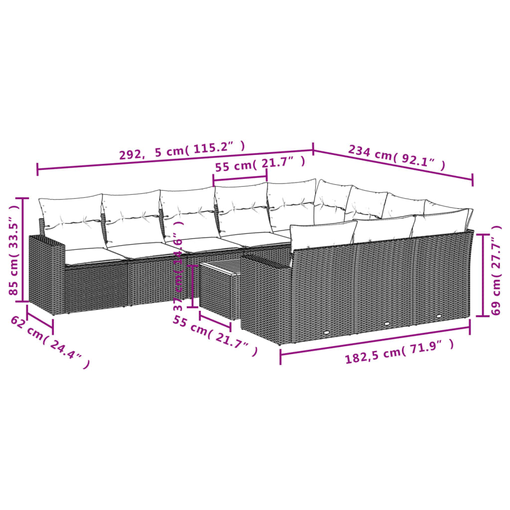 8721012861619_g_en_hd_1 vidaXL 11 Piece Garden Sofa Set with Cushions Black Poly Rattan - Image 3