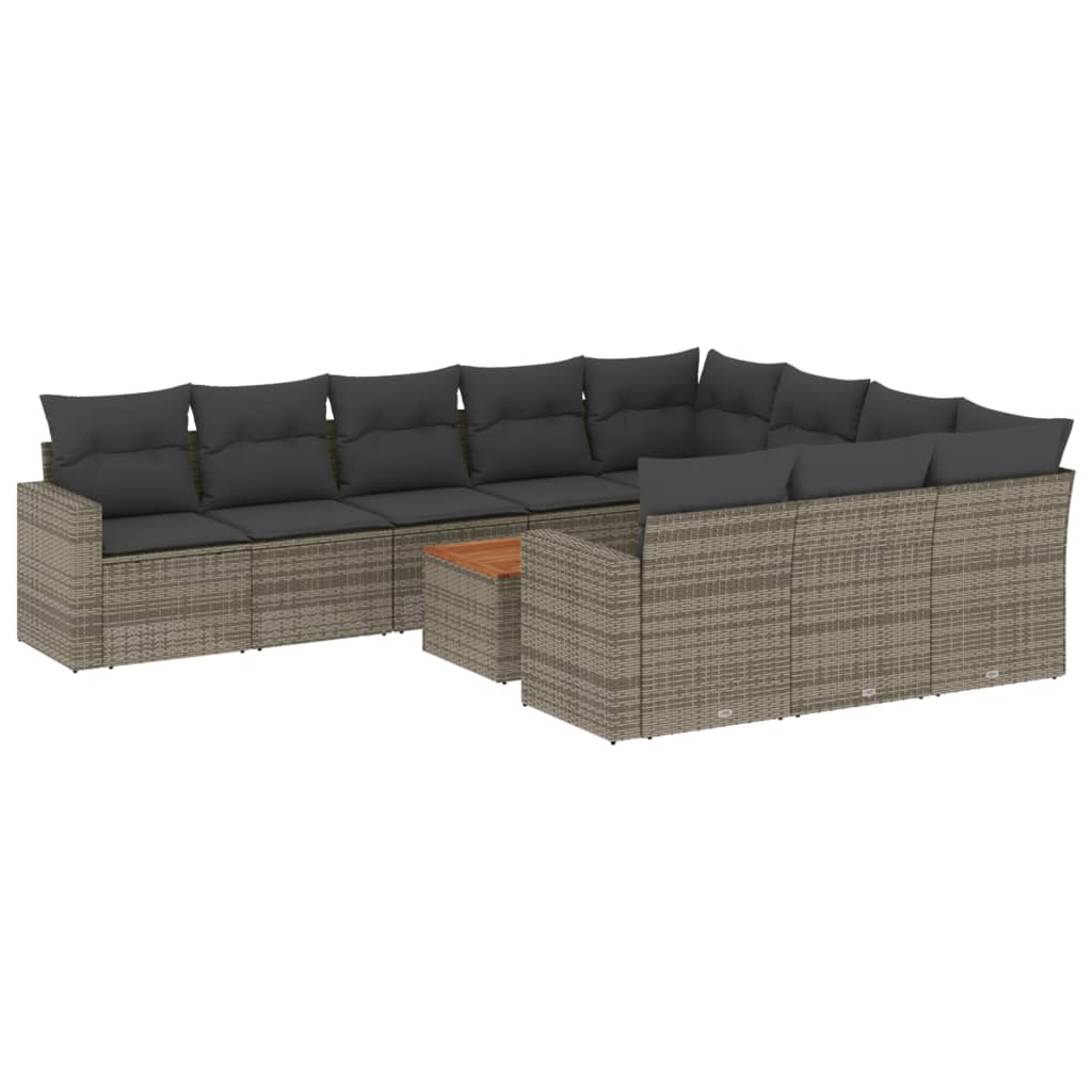 8721012861664_a_en_hd_1 vidaXL 11 Piece Garden Sofa Set with Cushions Grey Poly Rattan - Image 2