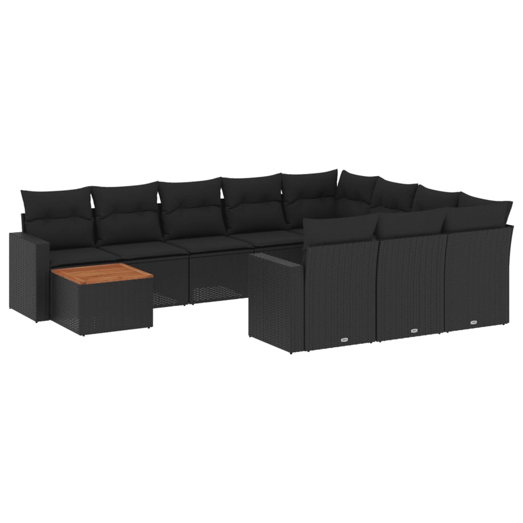 8721012861688_a_en_hd_1 vidaXL 11 Piece Garden Sofa Set with Cushions Black Poly Rattan - Image 2