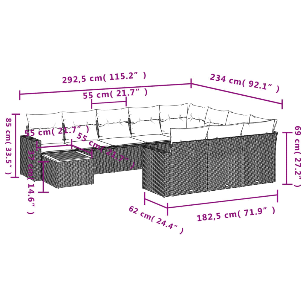 8721012861695_g_en_hd_1 vidaXL 11 Piece Garden Sofa Set with Cushions Black Poly Rattan - Image 3