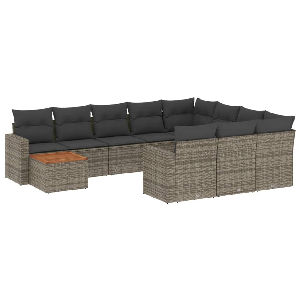 8721012861732_a_en_hd_1 vidaXL 11 Piece Garden Sofa Set with Cushions Grey Poly Rattan - Image 2