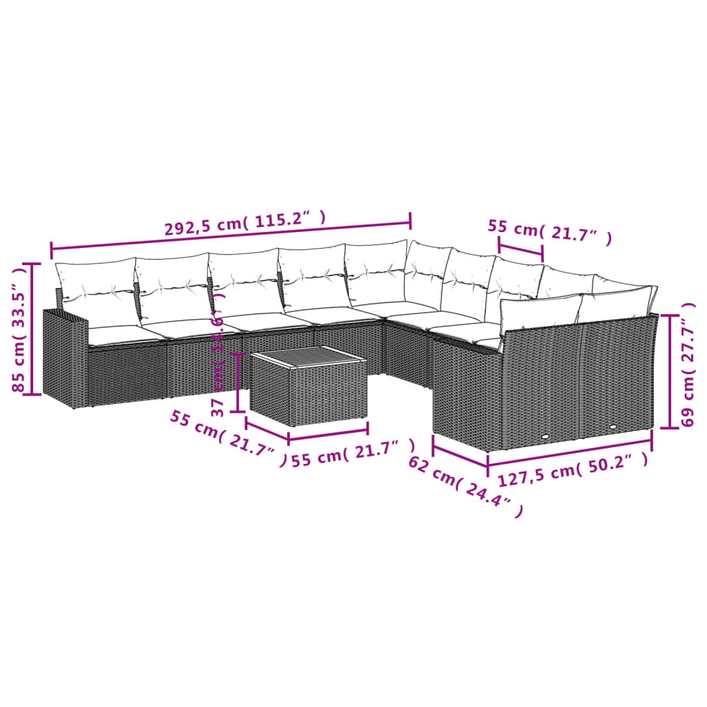 8721012861756_g_en_hd_1 vidaXL 11 Piece Garden Sofa Set with Cushions Black Poly Rattan - Image 3